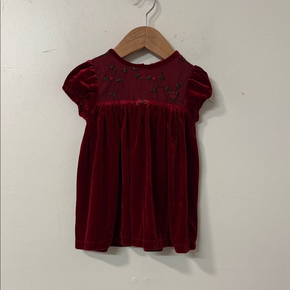 Jona Michelle Kids Formal Velvet Dress in Rich Burgundy